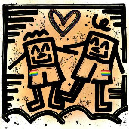 Peinture Love is not a crime par Ralau | Tableau Pop-art Acrylique Portraits, Scènes de vie