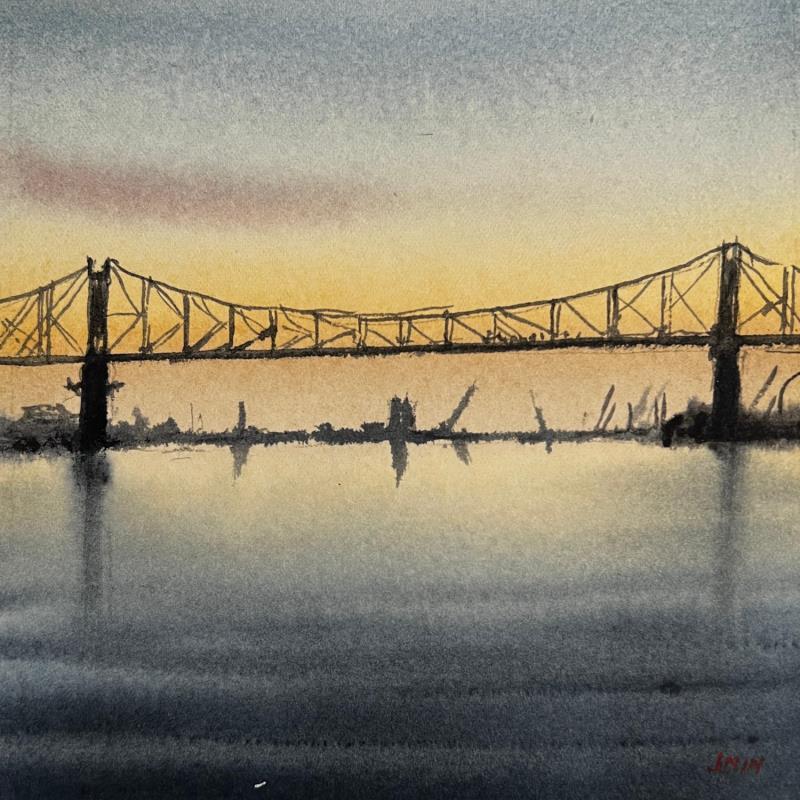 Painting Silence by Min Jan | Painting Figurative Urban Watercolor