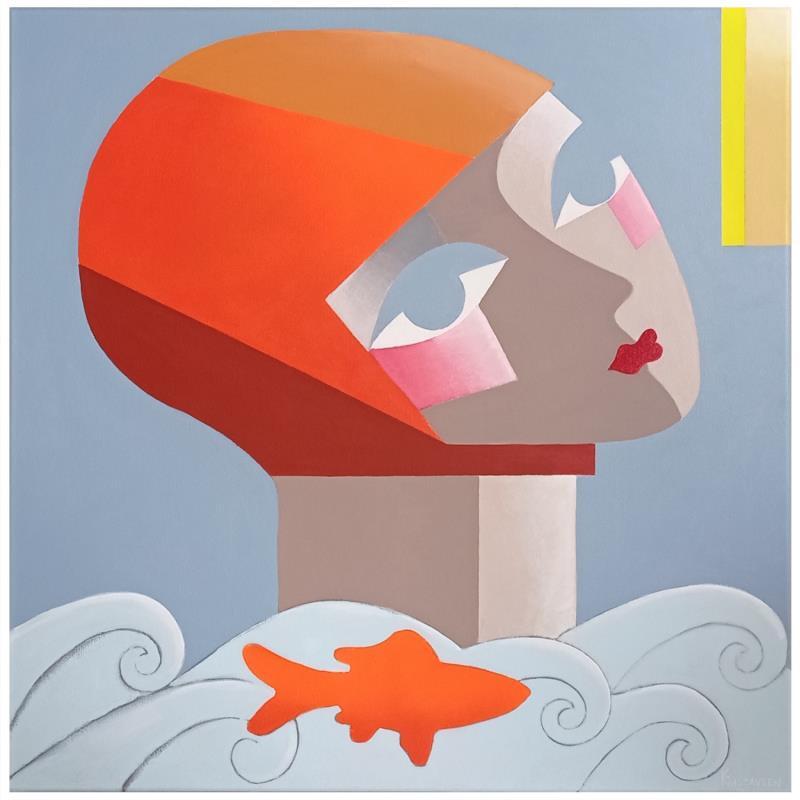 Painting Baigneuse by Gustavsen Karl | Painting Figurative Subject matter Life style Acrylic