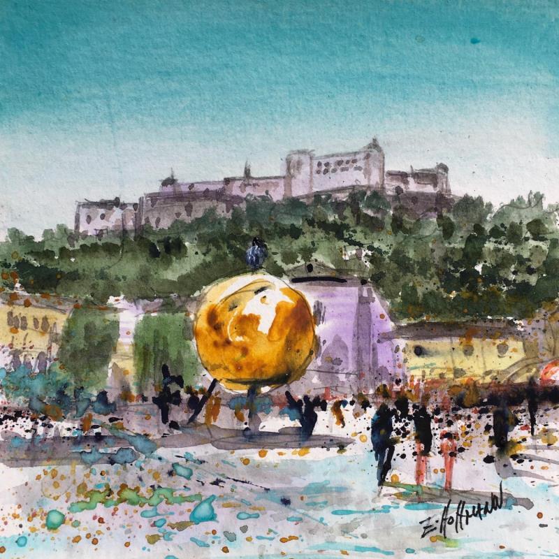 Gemälde Salzburg Sphaera von Hoffmann Elisabeth | Gemälde Figurativ Urban Aquarell