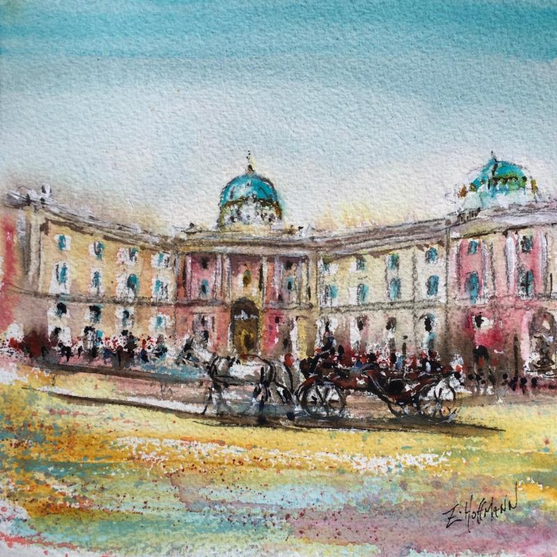 Gemälde Hofburg von Hoffmann Elisabeth | Gemälde Figurativ Urban Aquarell
