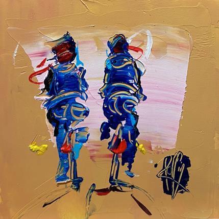 Painting A vélo by Raffin Christian | Painting Figurative Acrylic, Oil Life style