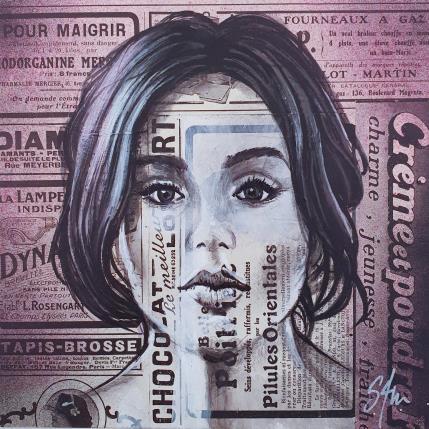 Painting La fille chocolat by S4m | Painting Street art Acrylic, Gluing, Pastel Pop icons, Portrait