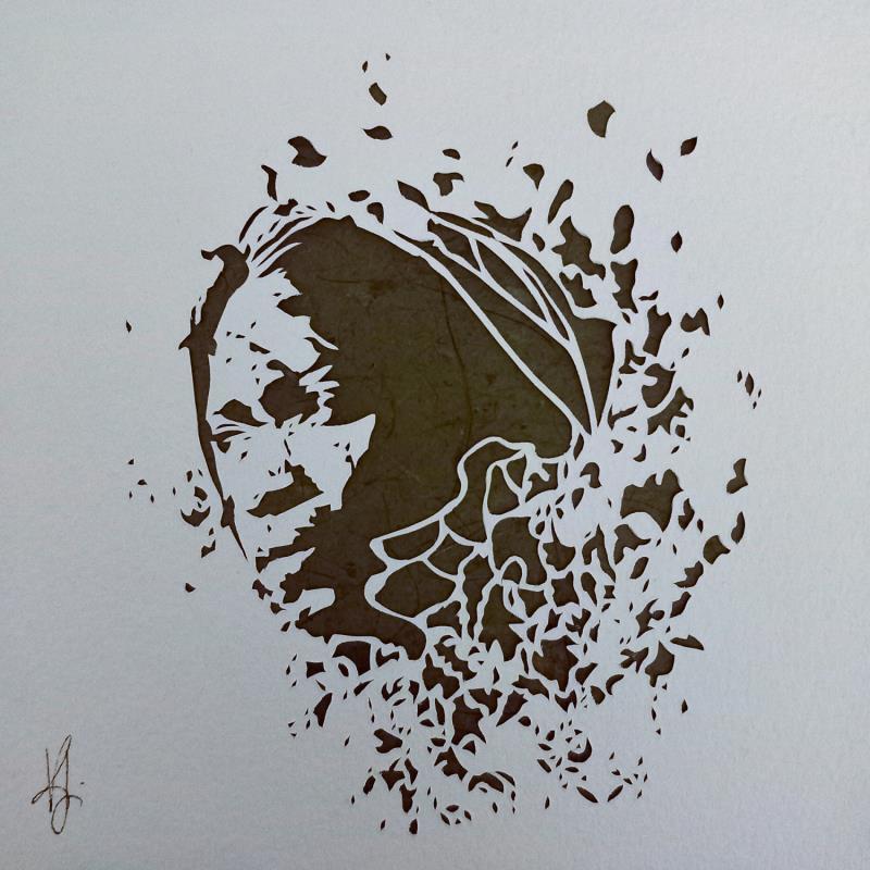 Painting Doute by Louafi Valentine | Painting Figurative Portrait Minimalist