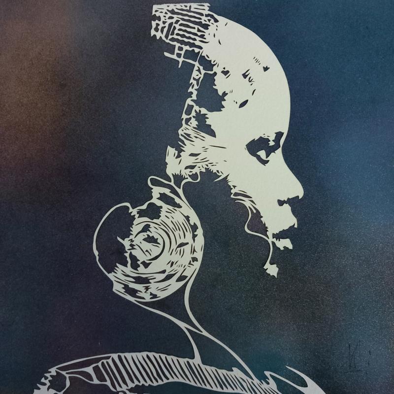 Painting Cosmos by Louafi Valentine | Painting Figurative Portrait Minimalist