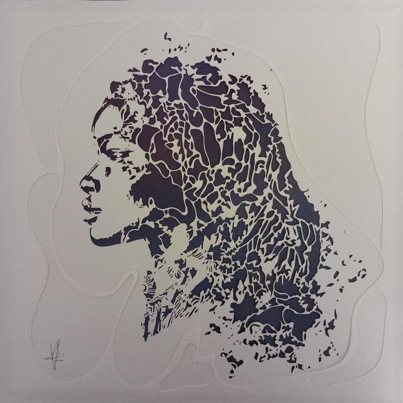 Pintura Zinsu por Louafi Valentine | Pintura Figurativo Retrato Minimalista