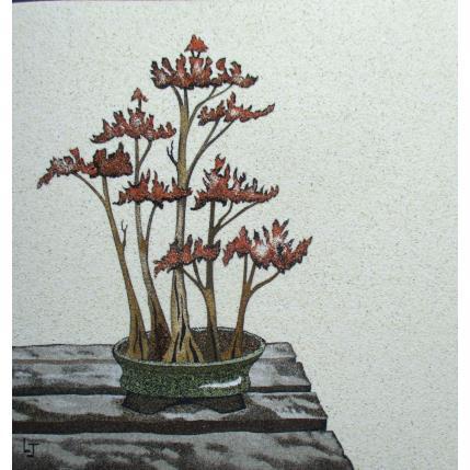 Pintura Bonzaï por Jovys Laurence  | Pintura Tema Arena Naturalezas muertas