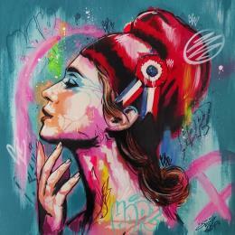 Peinture Marianne par Sufyr | Tableau Street Art Acrylique, Bois, Graffiti Portraits