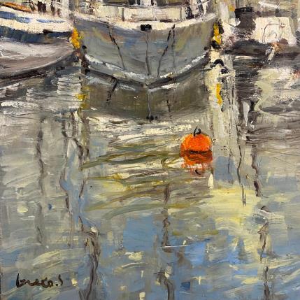 Peinture Reflets d'or par Greco Salvatore | Tableau Figuratif Bois, Huile Marine