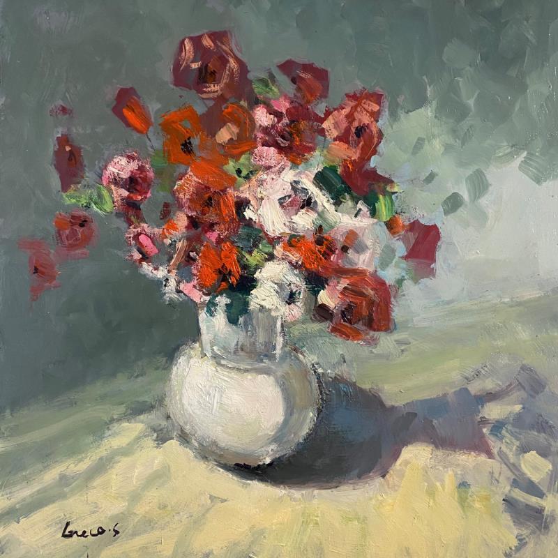 Painting Tendre osmose by Greco Salvatore | Painting Figurative Still-life Wood Oil