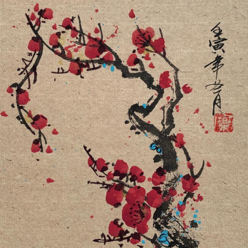 Gemälde Cherry blossom  von Yu Huan Huan | Gemälde Figurativ Stillleben Tinte