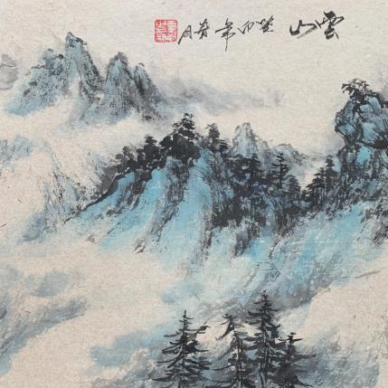 Painting Clouds mountain  by Yu Huan Huan | Painting Figurative Ink, Watercolor Landscapes, Nature