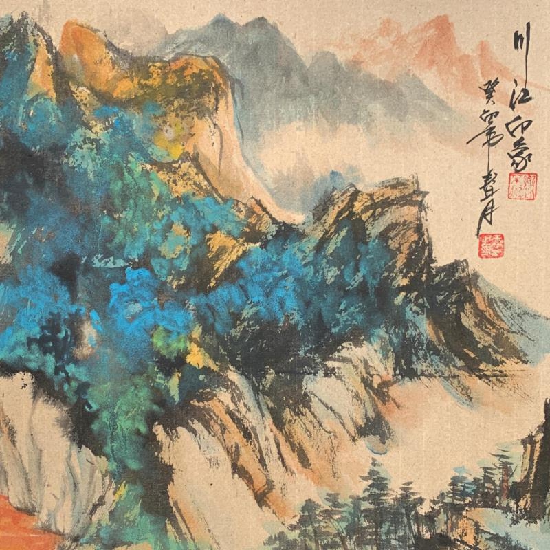 Peinture Impression of the sichuan river  par Yu Huan Huan | Tableau Figuratif Paysages Nature Aquarelle Encre