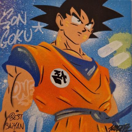 Painting Son Goku  by Lemoine Mael | Painting Street art Graffiti, Posca Pop icons