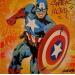 Peinture Captain America  par Lemoine Mael | Tableau Pop-art Icones Pop Graffiti Posca