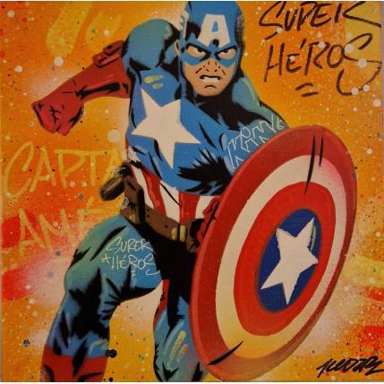 Painting Captain America  by Lemoine Mael | Painting Pop-art Graffiti, Posca Pop icons