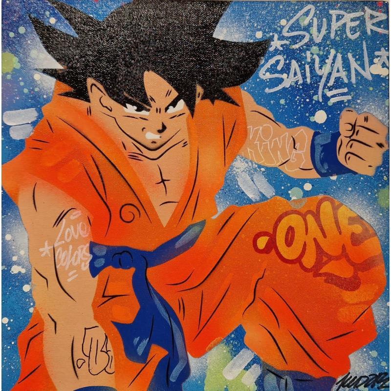 Painting Son Goku  by Lemoine Mael | Painting Pop-art Pop icons Graffiti Posca