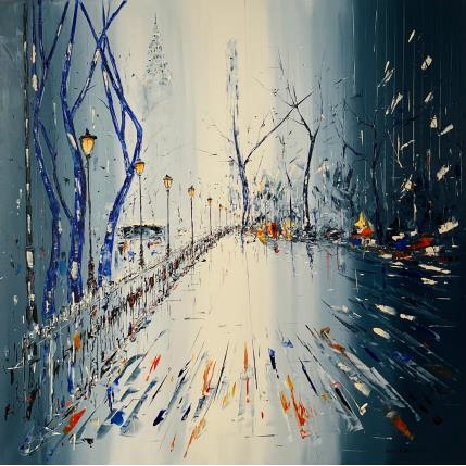 Painting Une promenade à Bryant Park by Rousseau Patrick | Painting Figurative Oil Urban