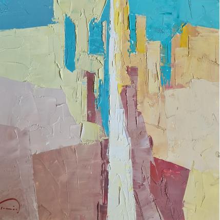 Painting Le ciel bleu by Tomàs | Painting Abstract Oil Life style, Pop icons, Urban