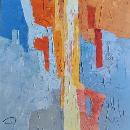 Painting La fenêtre grise by Tomàs | Painting Abstract Oil Life style, Urban