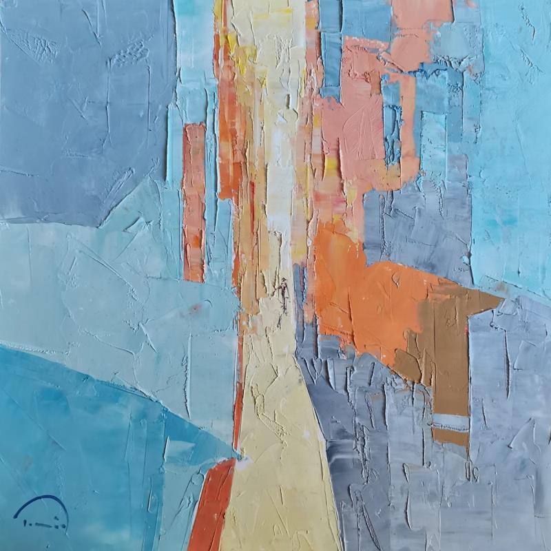 Painting Je marche tranquillement by Tomàs | Painting Abstract Urban Life style Oil