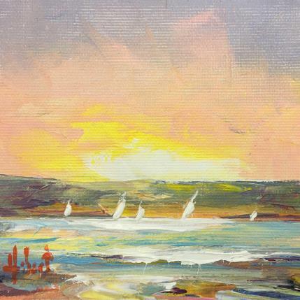 Painting De Loin by Hébert Franck | Painting Figurative Oil Landscapes, Marine