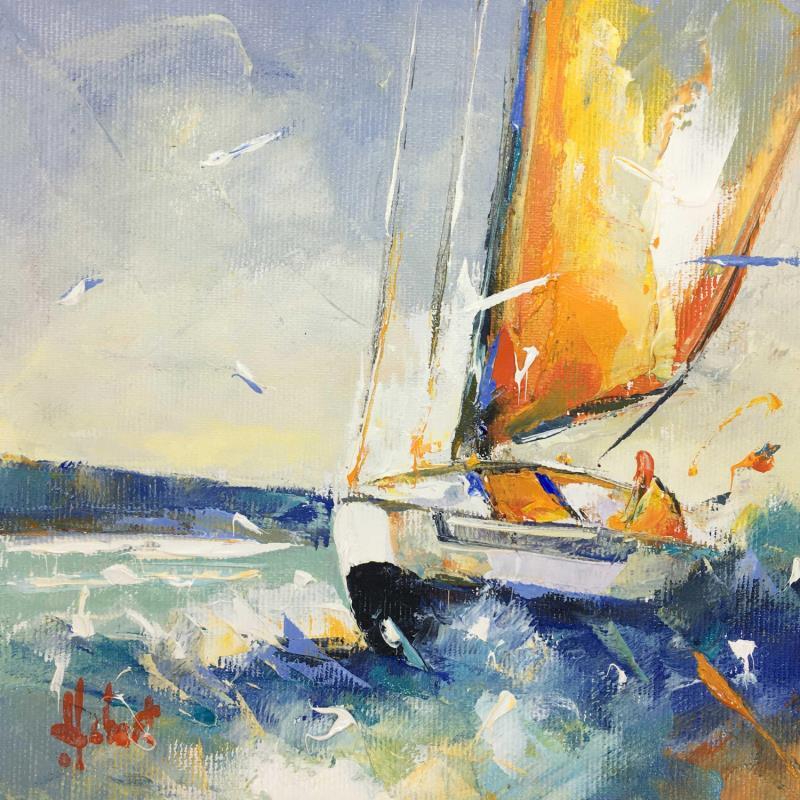 Peinture Face Au Vent par Hébert Franck | Tableau Figuratif Paysages Marine Huile