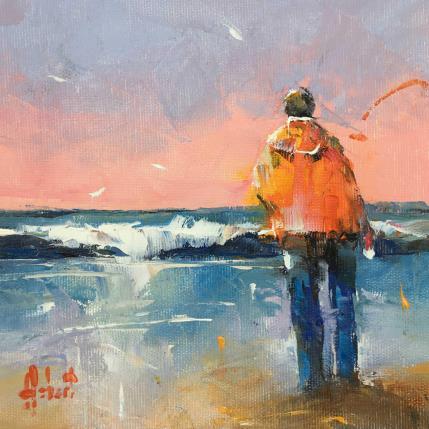 Painting Promenade by Hébert Franck | Painting Figurative Oil Landscapes, Marine, Pop icons