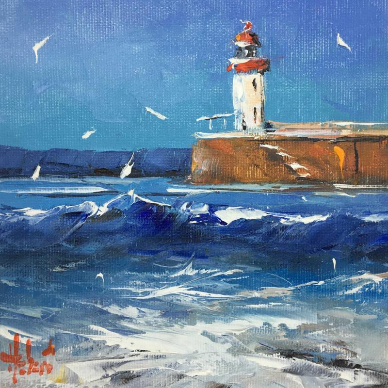 Painting Ecume by Hébert Franck | Painting Figurative Landscapes Marine Oil