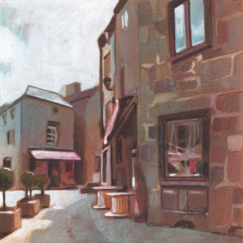 Gemälde Reflets bleutés von Gemini. H  | Gemälde Realismus Urban Architektur Öl Acryl