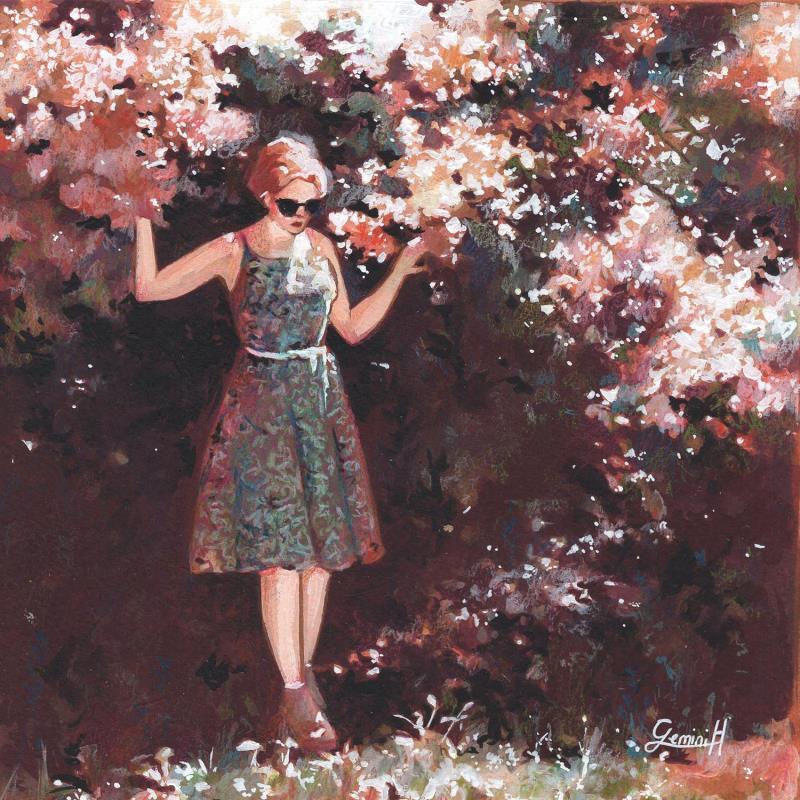 Peinture L'arche fleurie par Gemini. H  | Tableau Réalisme Nature Scènes de vie Huile Acrylique