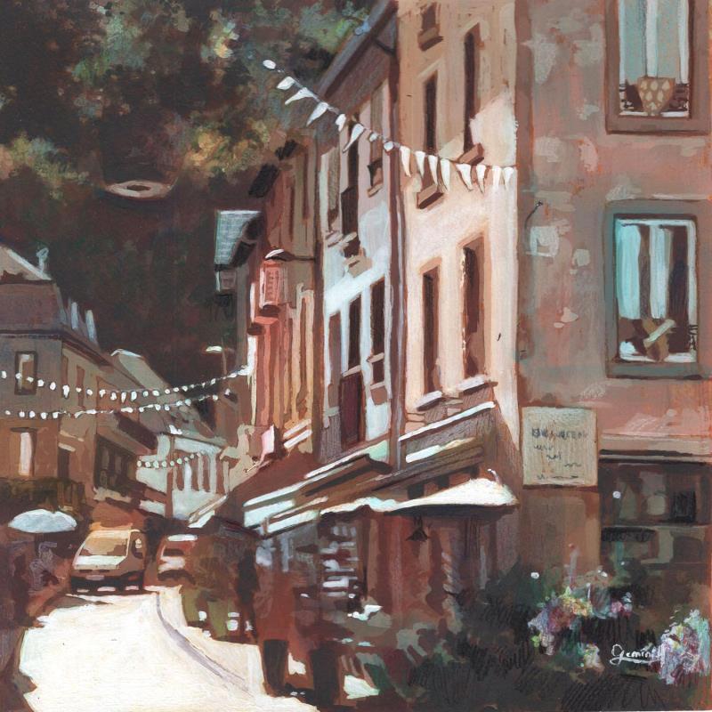 Gemälde Dernier jour de fête von Gemini. H  | Gemälde Realismus Urban Alltagsszenen Architektur Öl Acryl