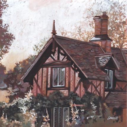 Painting Douceur d'un été anglais by Gemini. H  | Painting Realism Acrylic, Oil Architecture, Urban