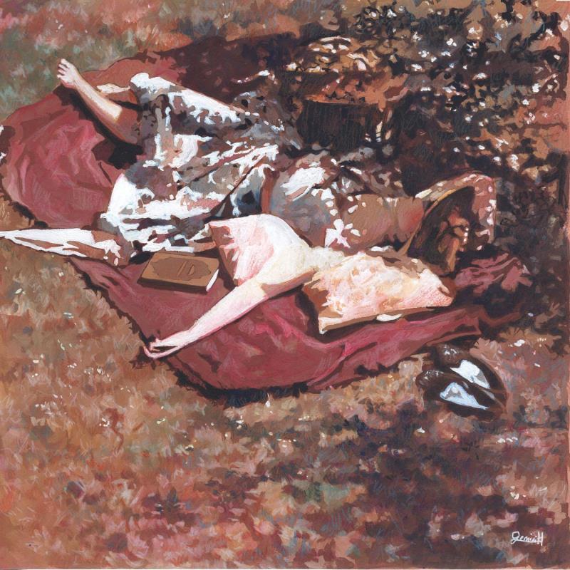 Painting La sieste by Gemini. H  | Painting Realism Nature Life style Oil Acrylic