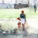 Painting Le jardin des Prébendes by Gutierrez | Painting Impressionism Watercolor