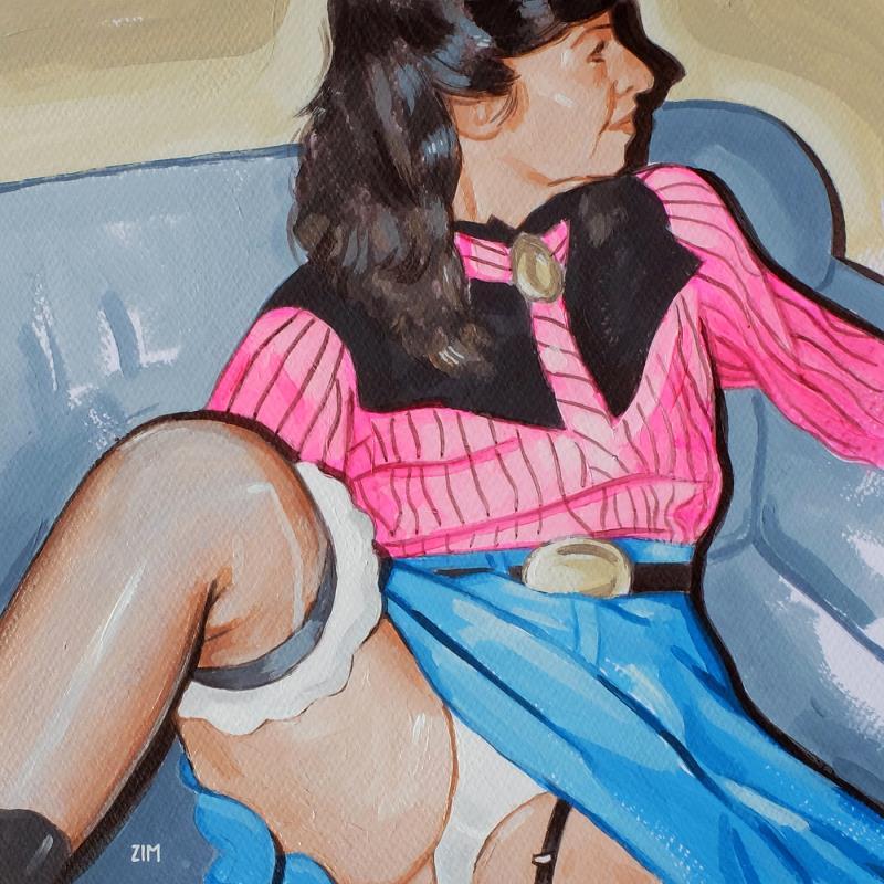 Gemälde Cowgirl von ZIM | Gemälde Figurativ Porträt Gesellschaft Alltagsszenen Acryl