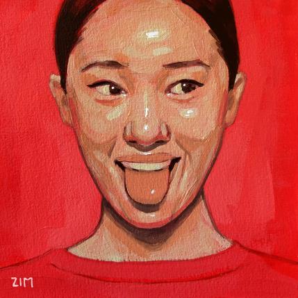 Peinture Red portrait par ZIM | Tableau Figuratif Acrylique Portraits, Scènes de vie, Société