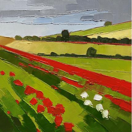 Painting Campagne aux coquelicots  by Clavel Pier-Marion | Painting Impressionism Oil Landscapes