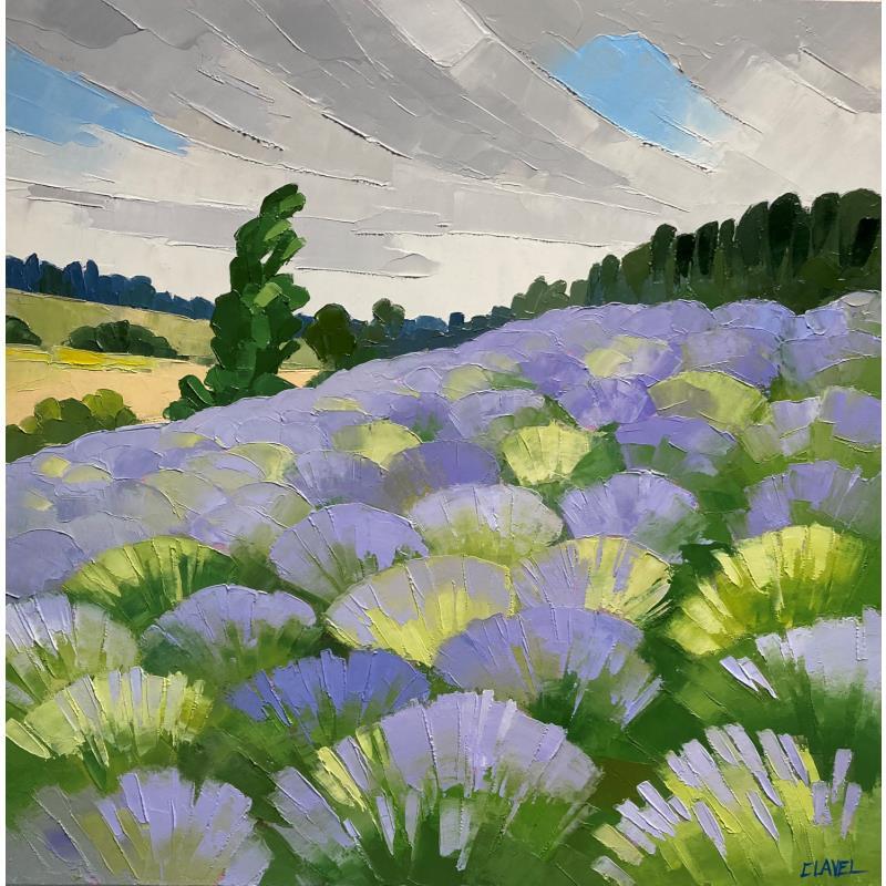 Gemälde Les lavandes  von Clavel Pier-Marion | Gemälde Impressionismus Landschaften Öl