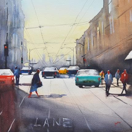 Painting New York 2 by Min Jan | Painting Figurative Watercolor Urban