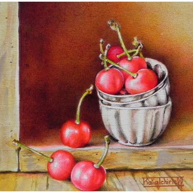 Gemälde Des cerises?... Petits gateaux! von Tchirieff Katia | Gemälde Realismus Stillleben Acryl