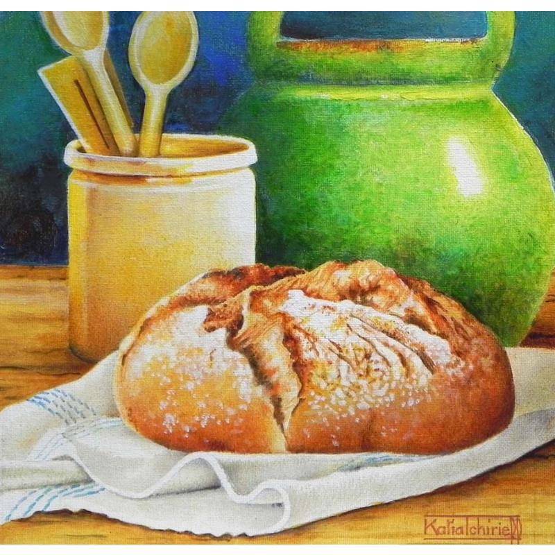 Gemälde Un pain de campagne! von Tchirieff Katia | Gemälde Realismus Stillleben Acryl