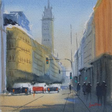 Painting Madrid 4 by Min Jan | Painting Figurative Watercolor Urban