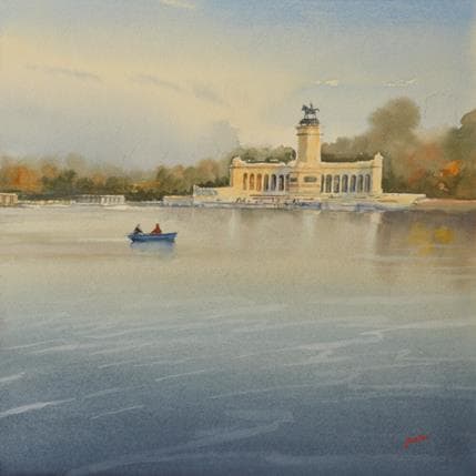 Painting Retiro Park by Min Jan | Painting Figurative Watercolor Urban