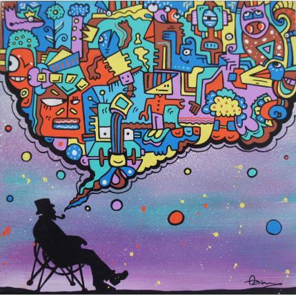 Gemälde Just chill von Fanny | Gemälde Street art Holz Pop-Ikonen