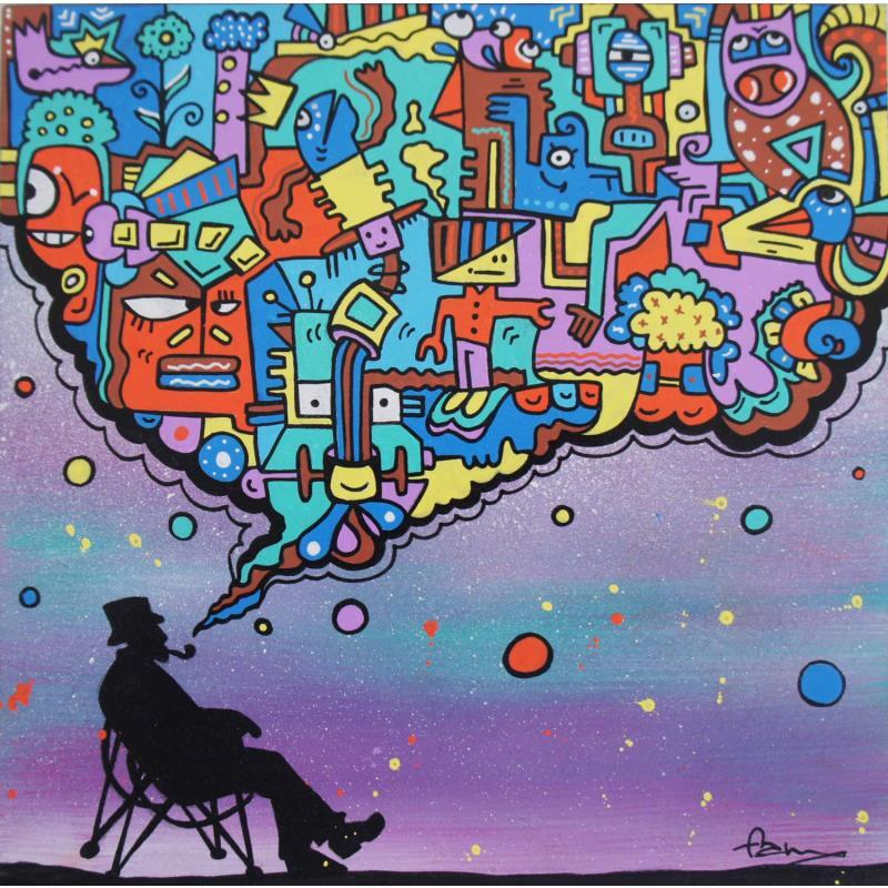 Gemälde Just chill von Fanny | Gemälde Street art Holz