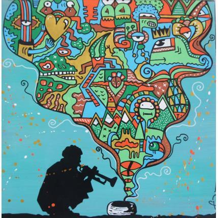 Peinture Charmeur par Fanny | Tableau Street Art Bois