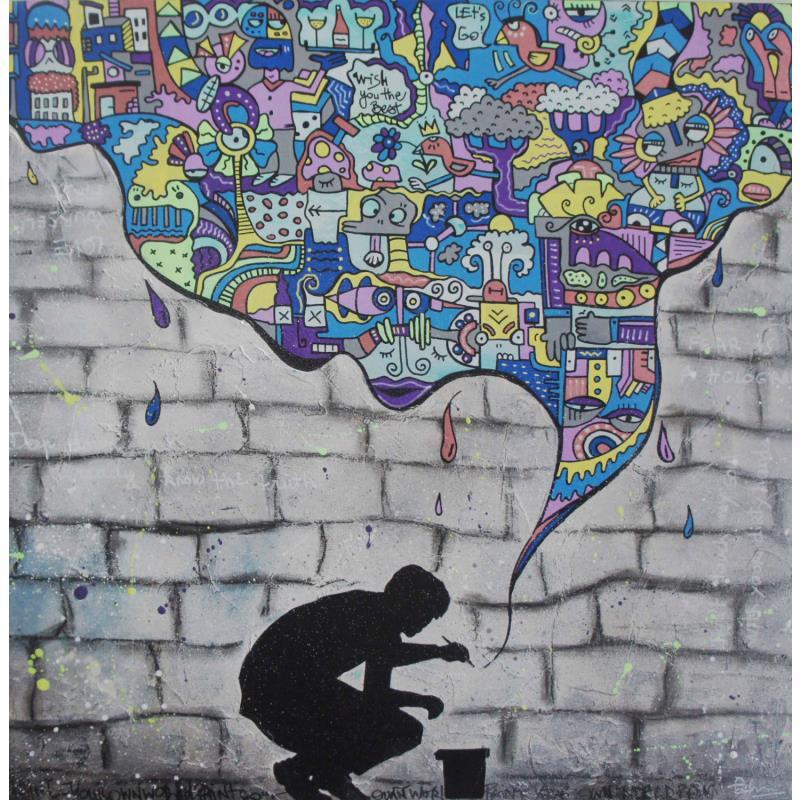 Peinture The street is mine par Fanny | Tableau Street Art Bois