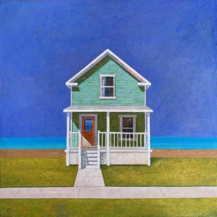 Painting Rêve de solitude by Foucras François | Painting Figurative Acrylic Landscapes