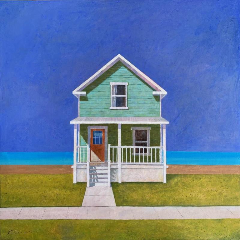 Painting Rêve de solitude by Foucras François | Painting Figurative Landscapes Acrylic